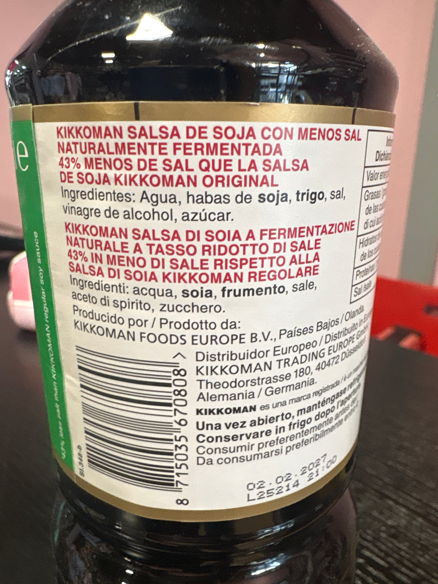 Salsa di soia Kikkoman bassa in sale (1lt)