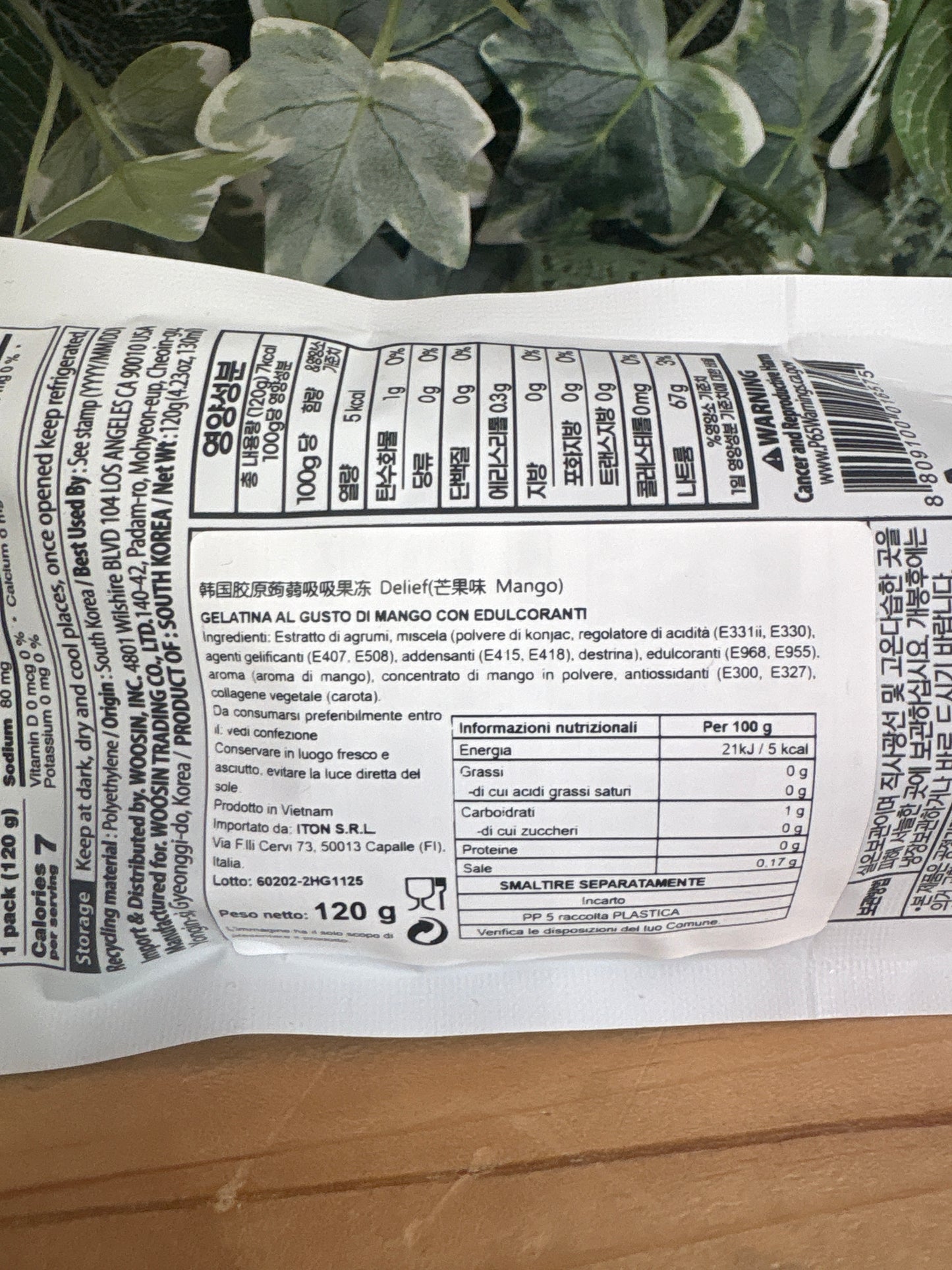 Jelly di konjac al mango da bere (120g)
