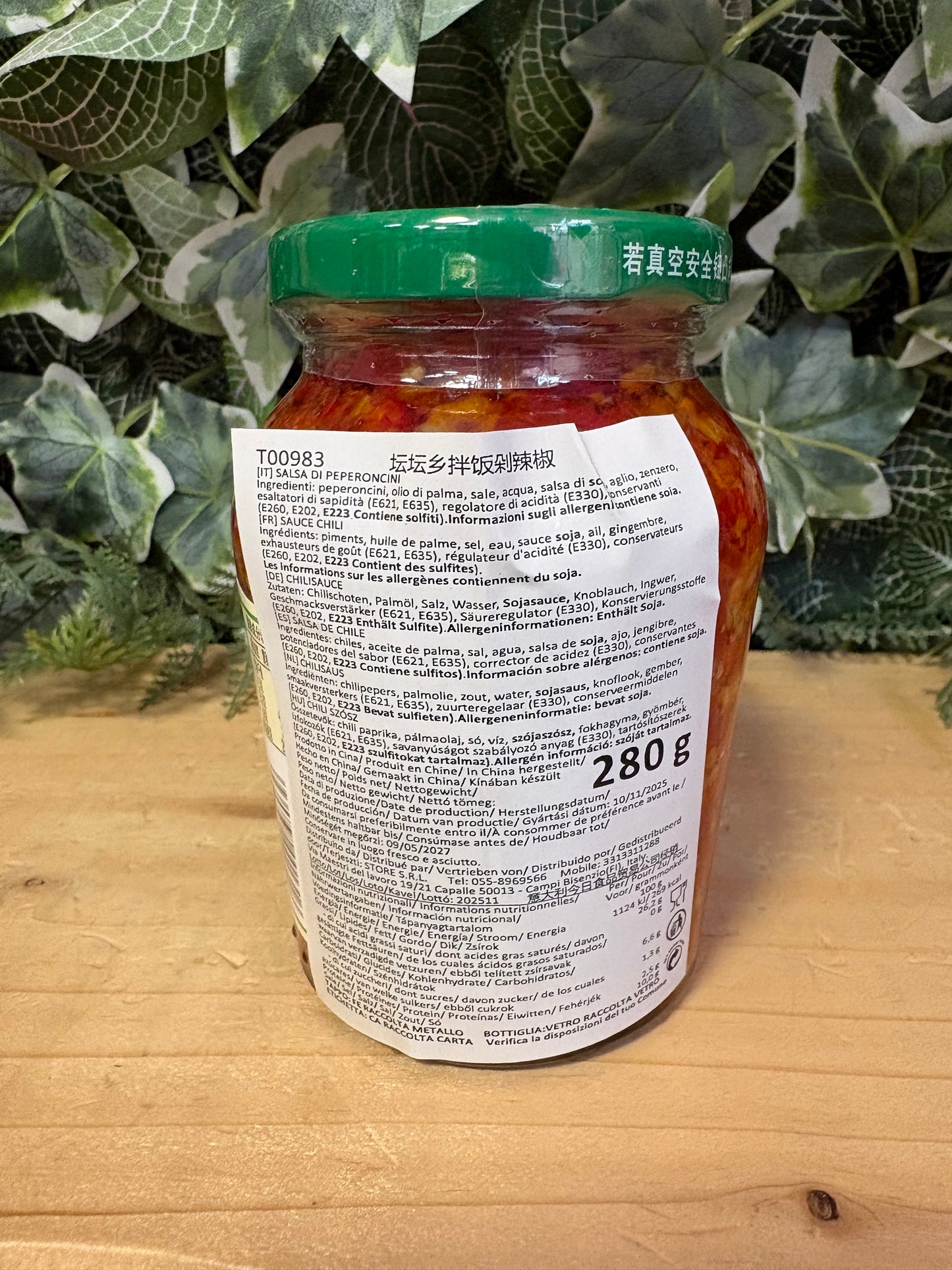 Salsa piccante con aglio, peperoncino e zenzero (280g)