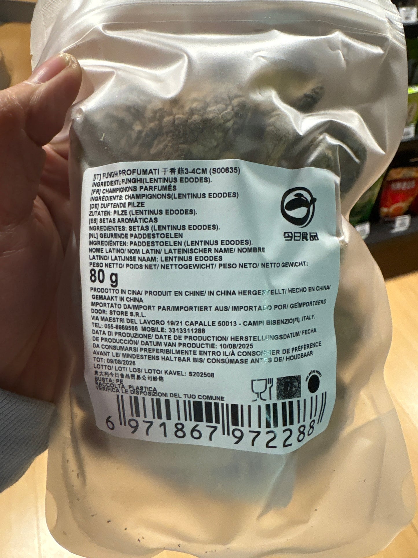 Funghi shiitake busta piccola (80gr)