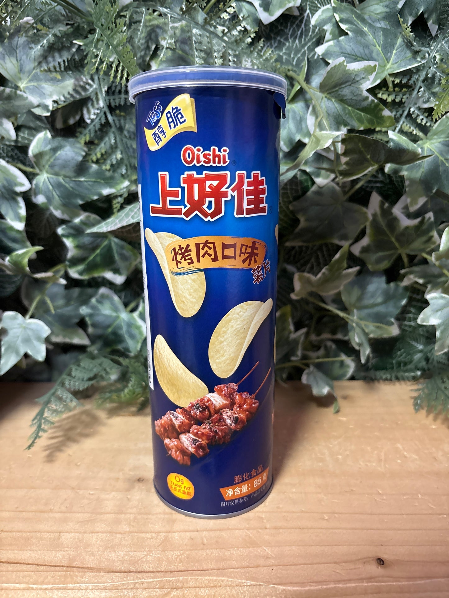 Patatine BBQ Spiedini di pollo Oishi Tubo (85g)