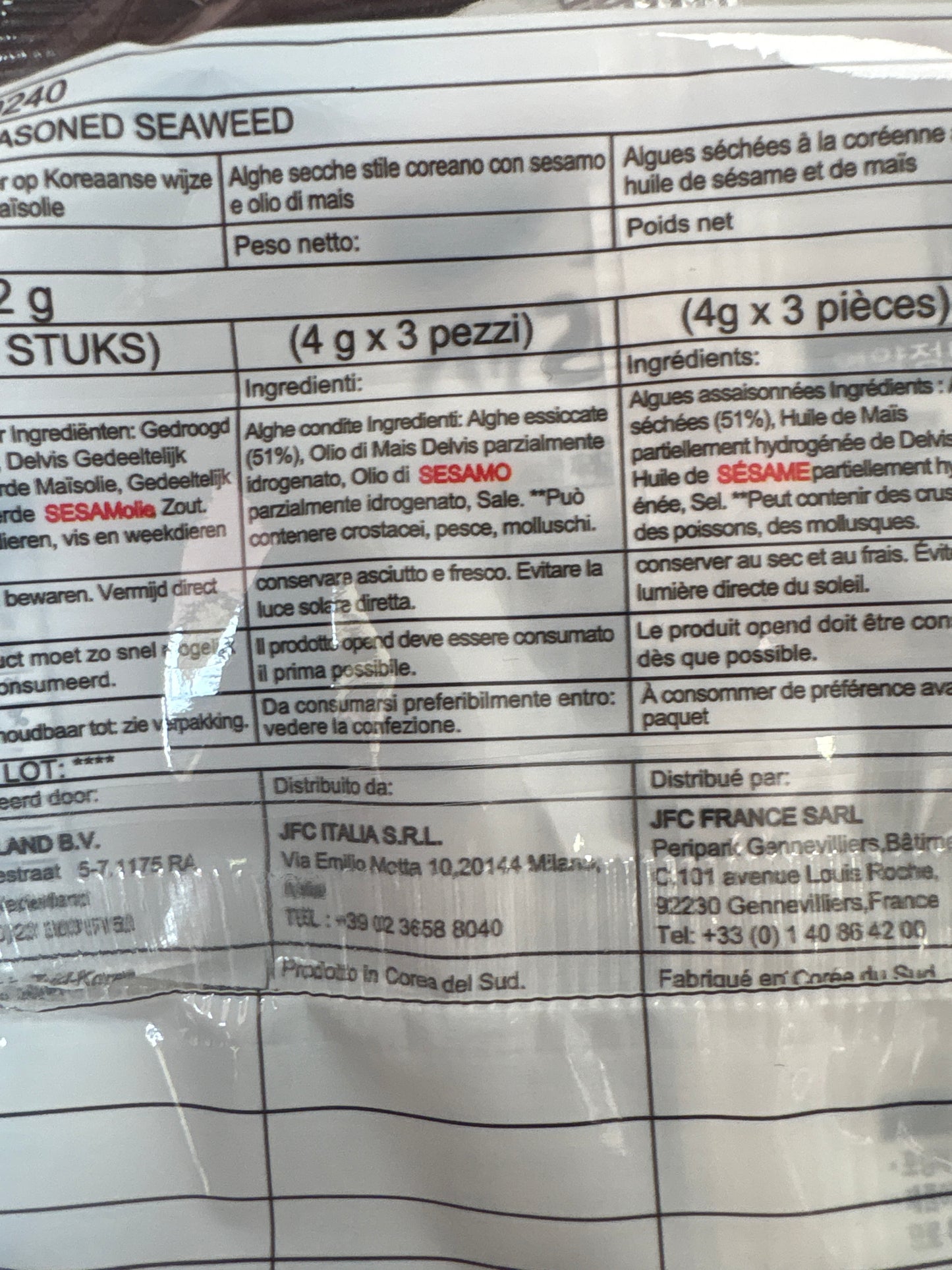 Alghe all'olio di sesamo (12g)